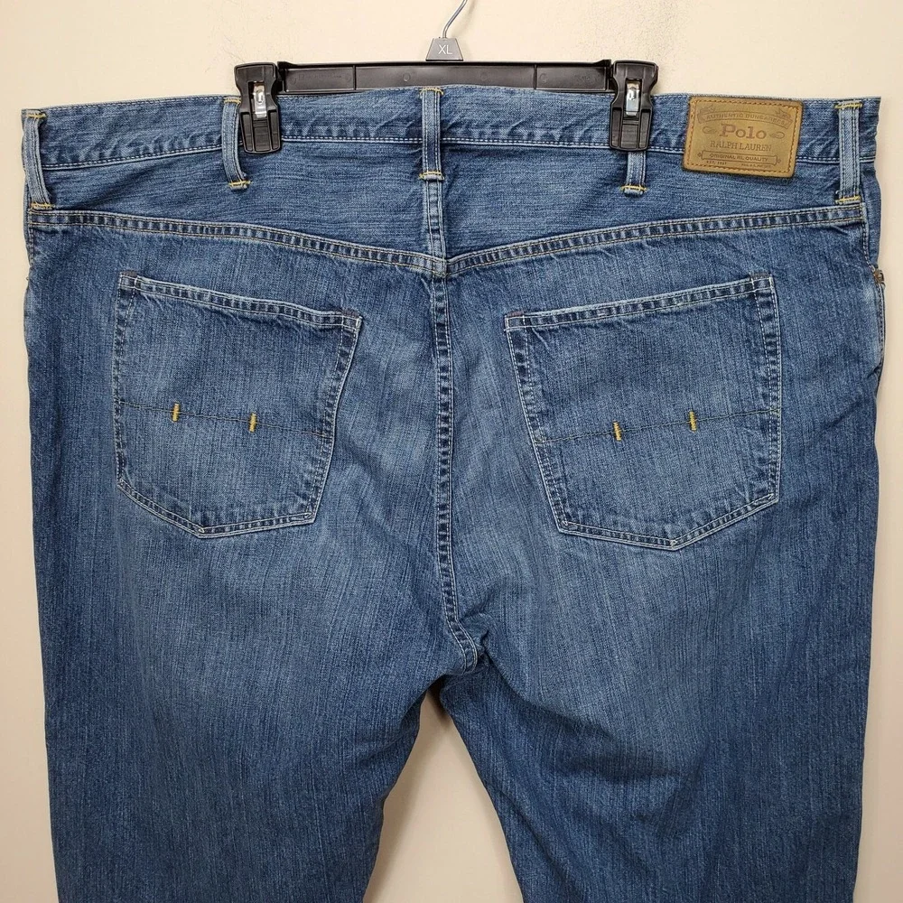 Polo Ralph Lauren Straight Men's Jeans Size 46Bx30 Blue Denim Zip Fly Pockets